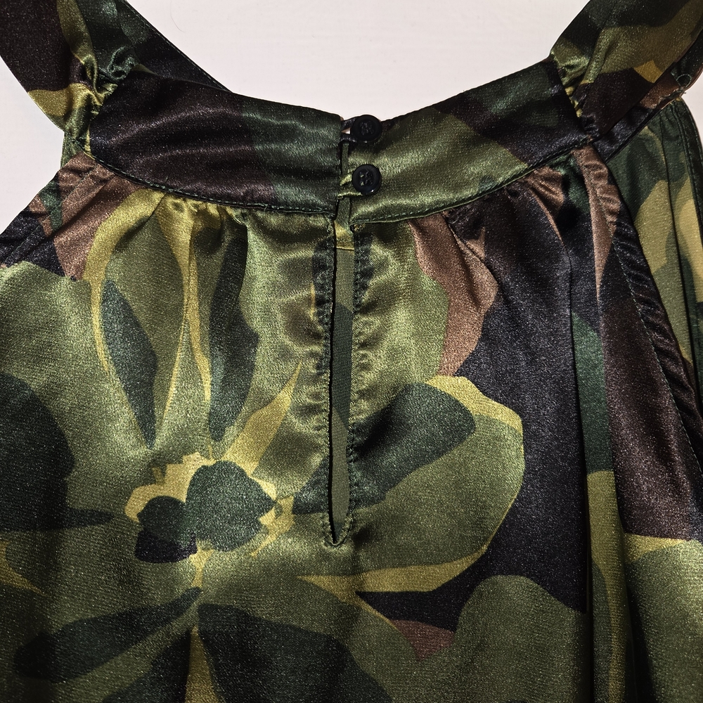 Apt. 9 Flower Patterned Sleeveless Blouse In Shades Of Greens/Browns. Size XL - Picture 8 of 11